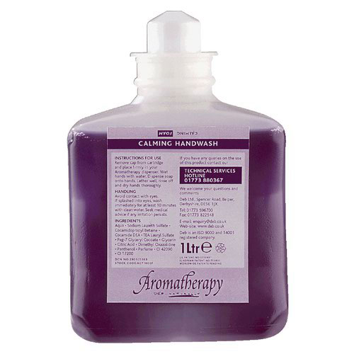 DEB CLAMING AROMATHERAPY FOAMING HAND WASH scented with extracts of cedarwood and patchouli Deb 1000 cartridge 6 x 1L